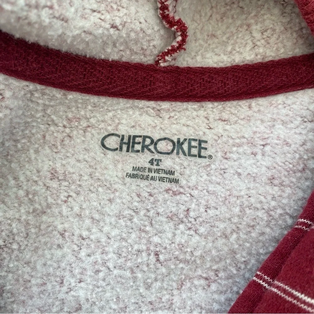 Cherokee Little Boys Red/Burgundy Striped Zip Up Hoodie Size 4T